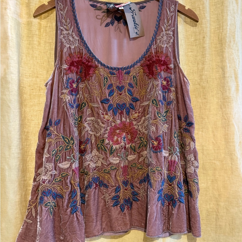 Johnny Was Multicolor Embroidered Blouse